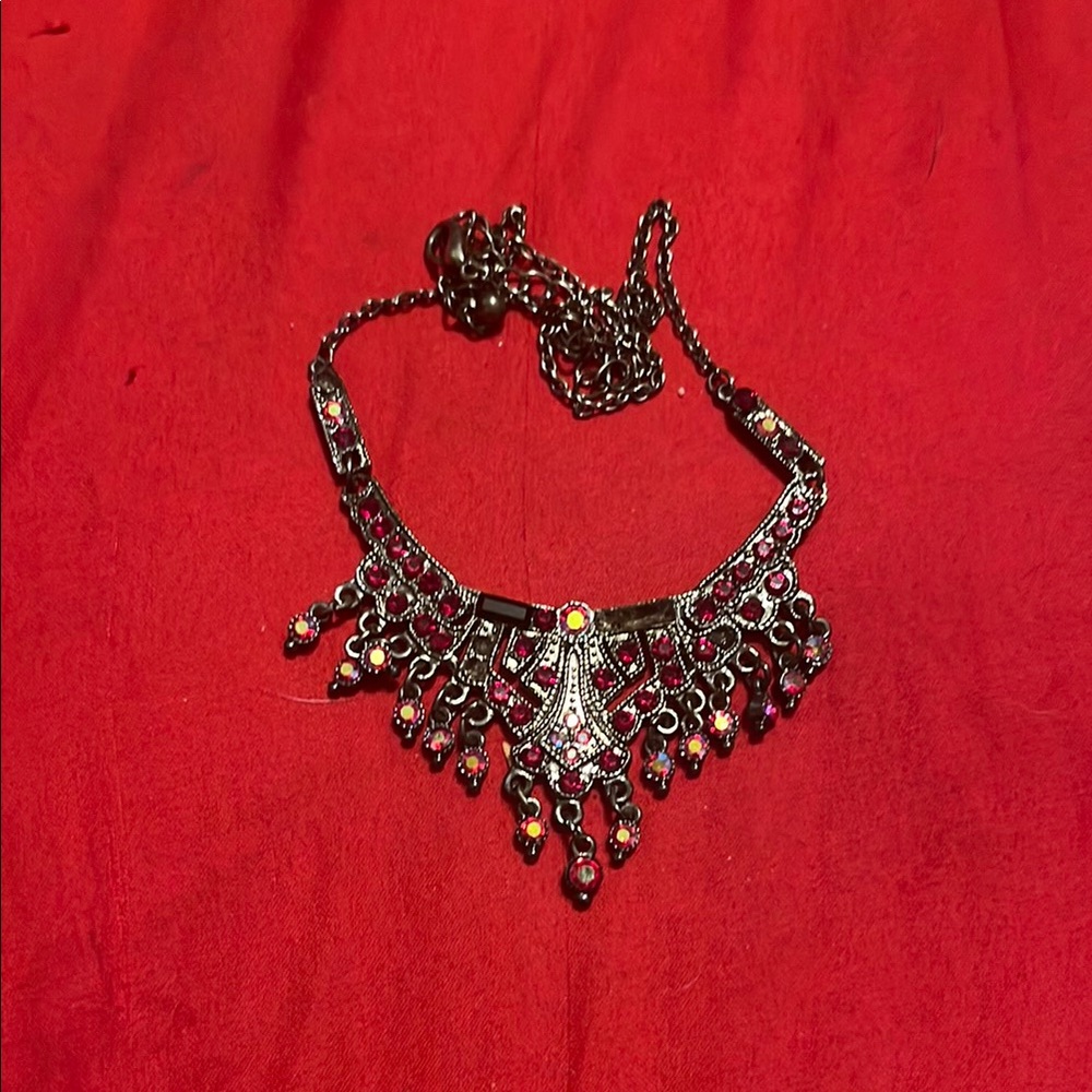 black and red necklace